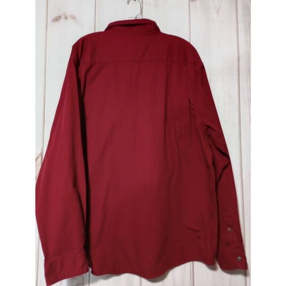 Wrangler Shirt Men's 2xl Red Button Front‎ Heavy Duty Comfort Flex - Picture 2 of 7